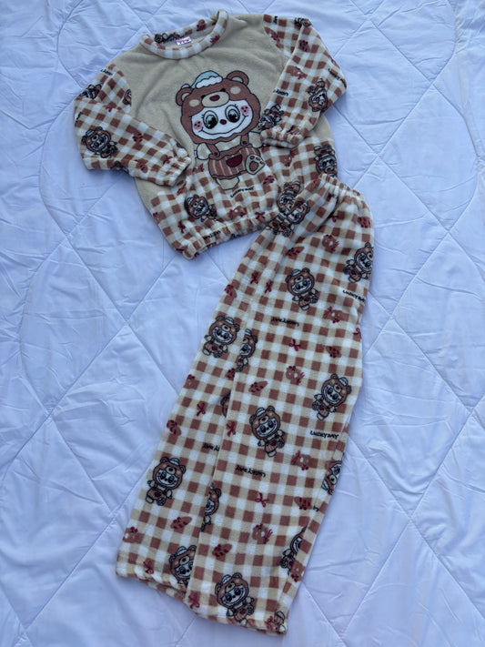 Cute Gingham Fuzzy Winter Sets (S-XL)
