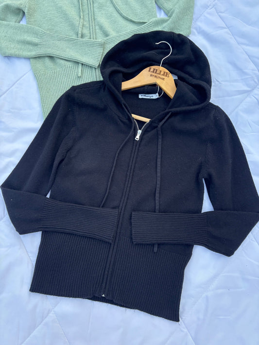 Black cardigan Hoodie (XS)
