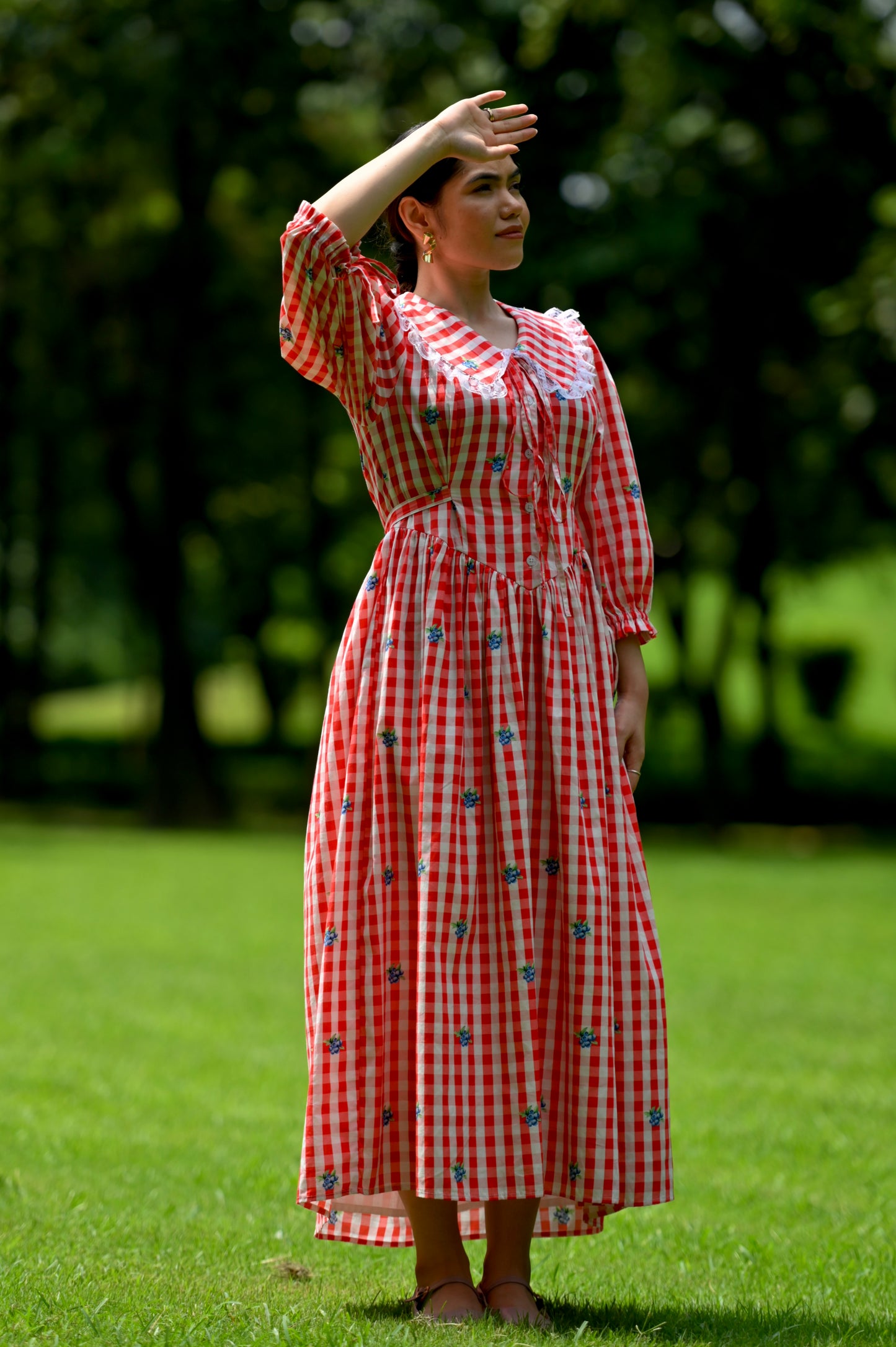 LYLA Dress in Red gingham