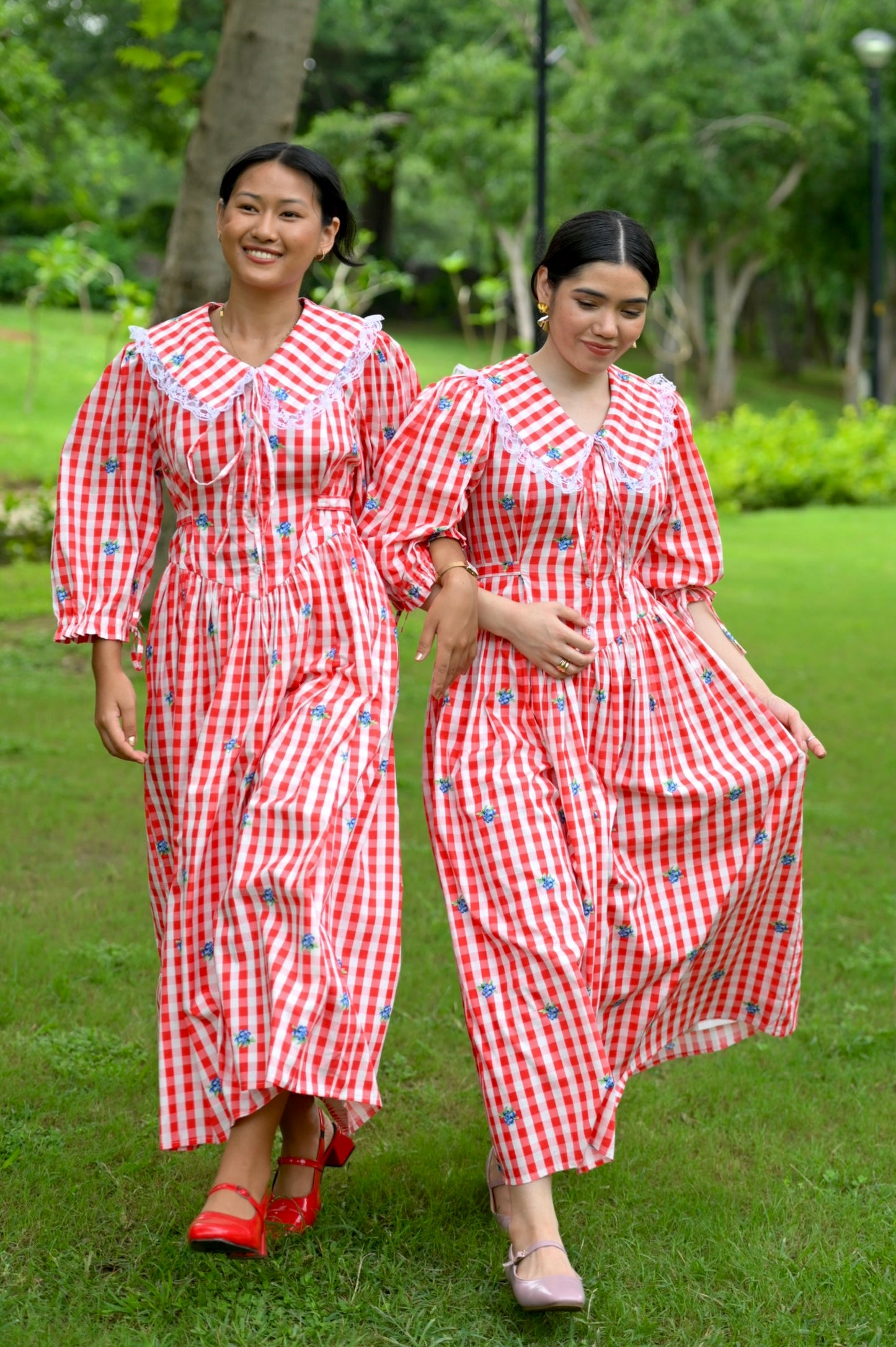 LYLA Dress in Red gingham