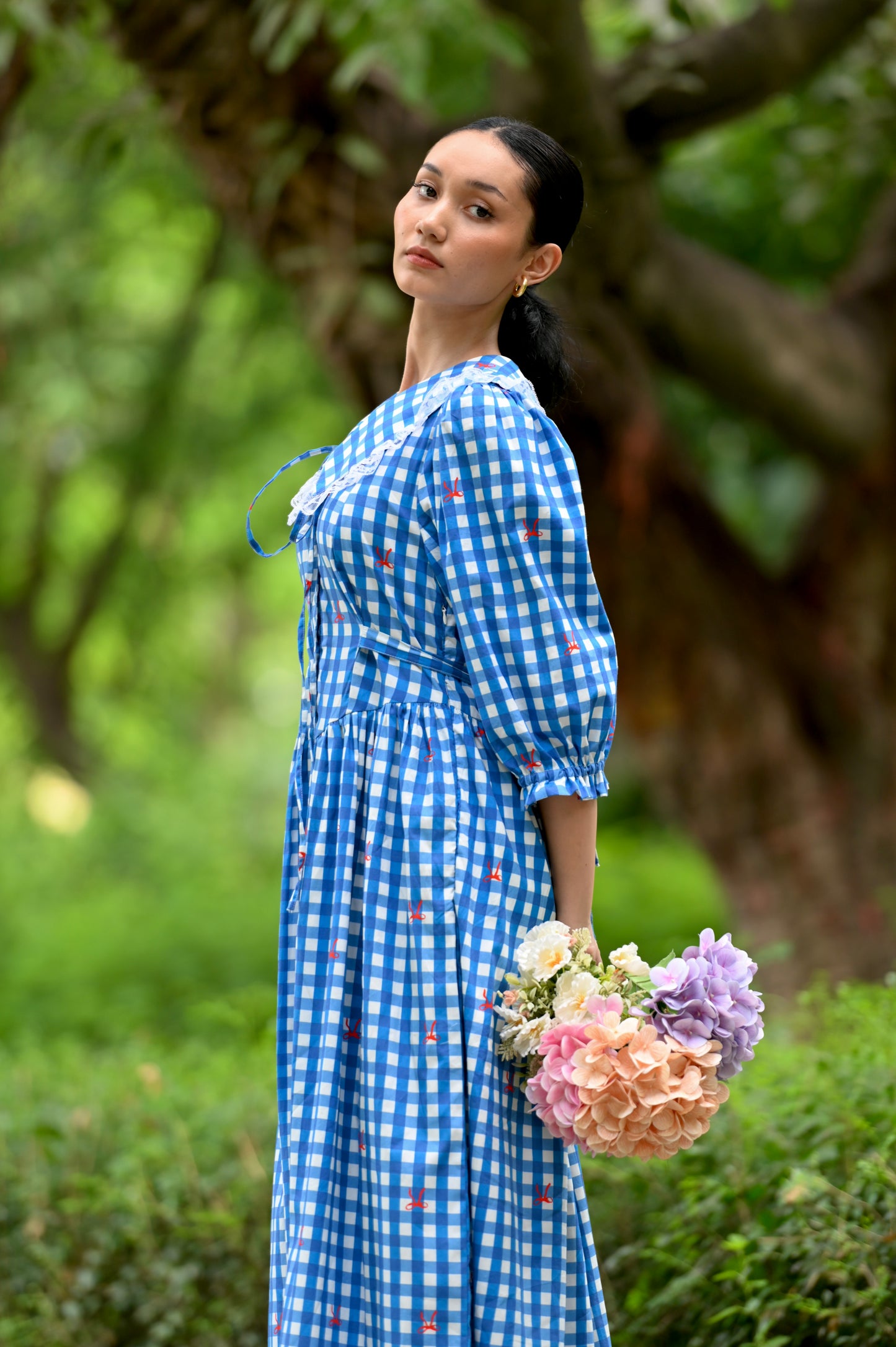 LYLA Dress in Blue gingham