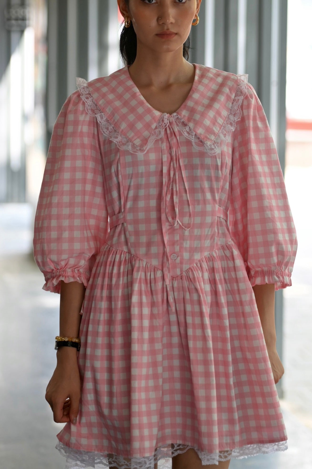 ALICE Dress in Pink gingham