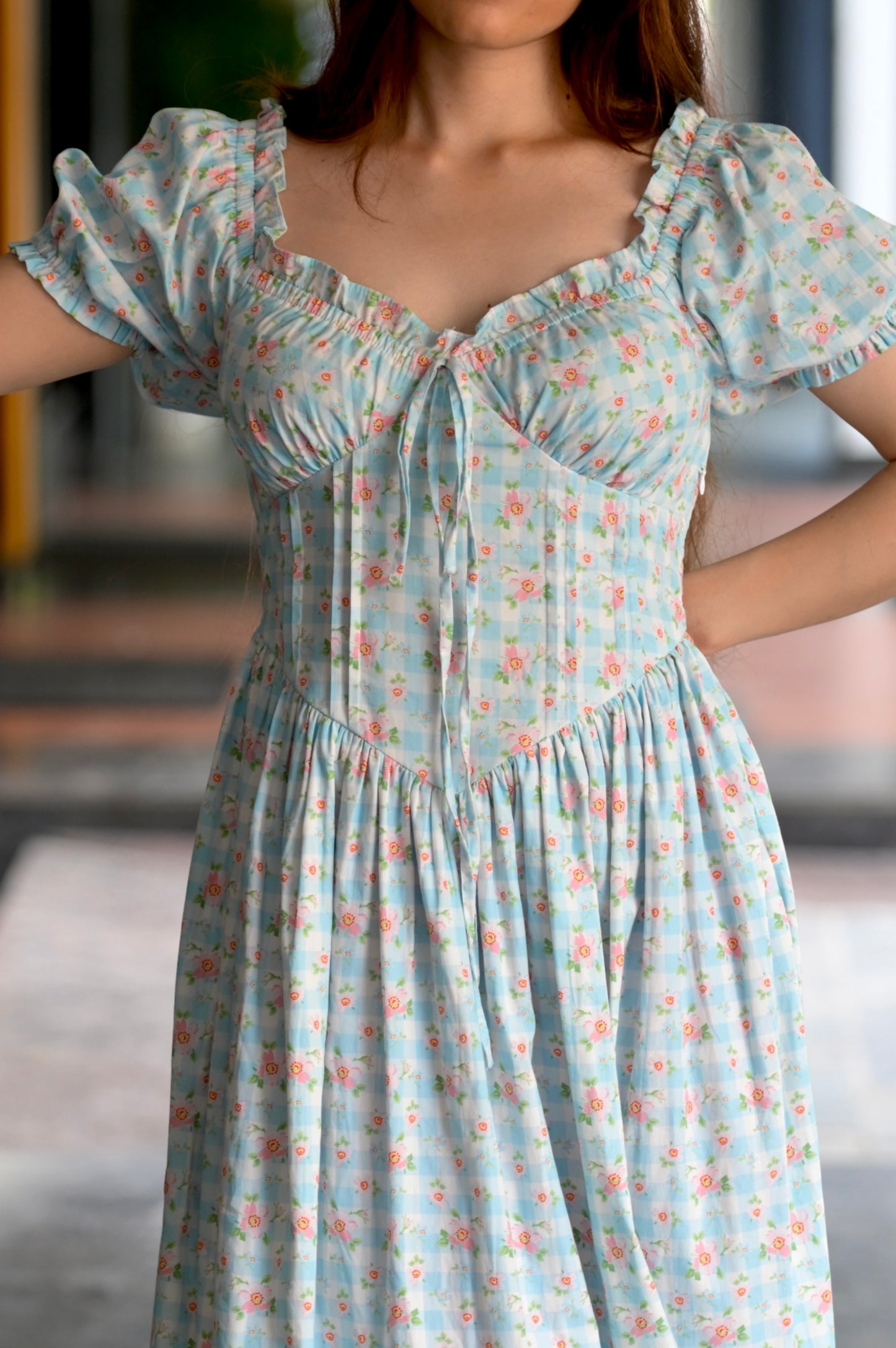 CHLOE Dress in Blue gingham