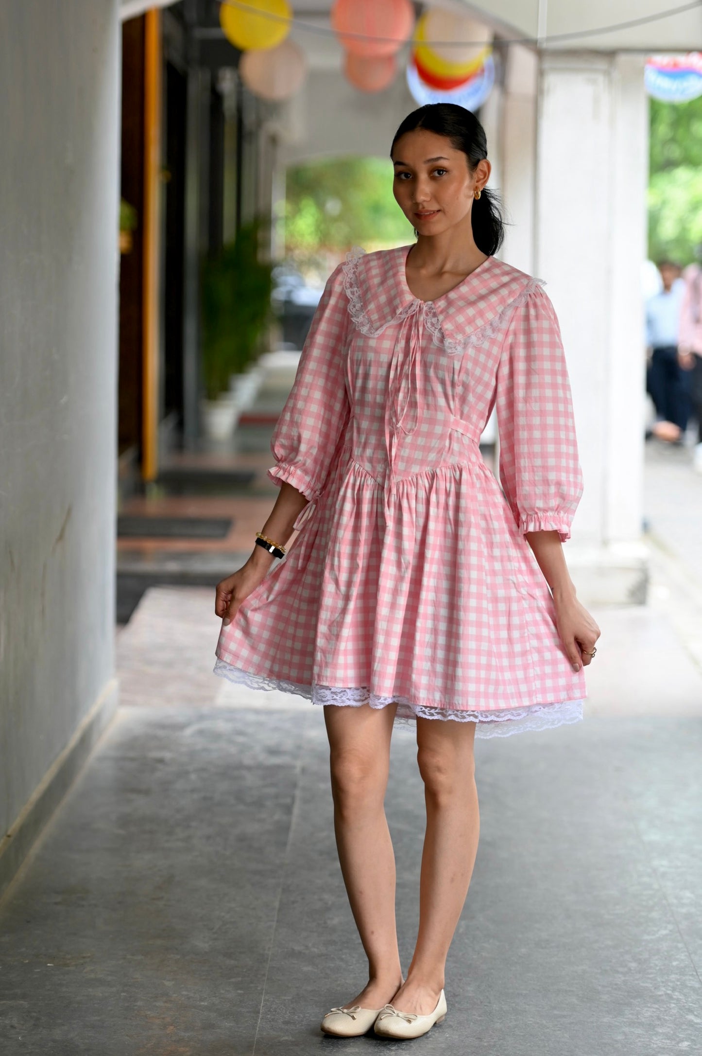 ALICE Dress in Pink gingham