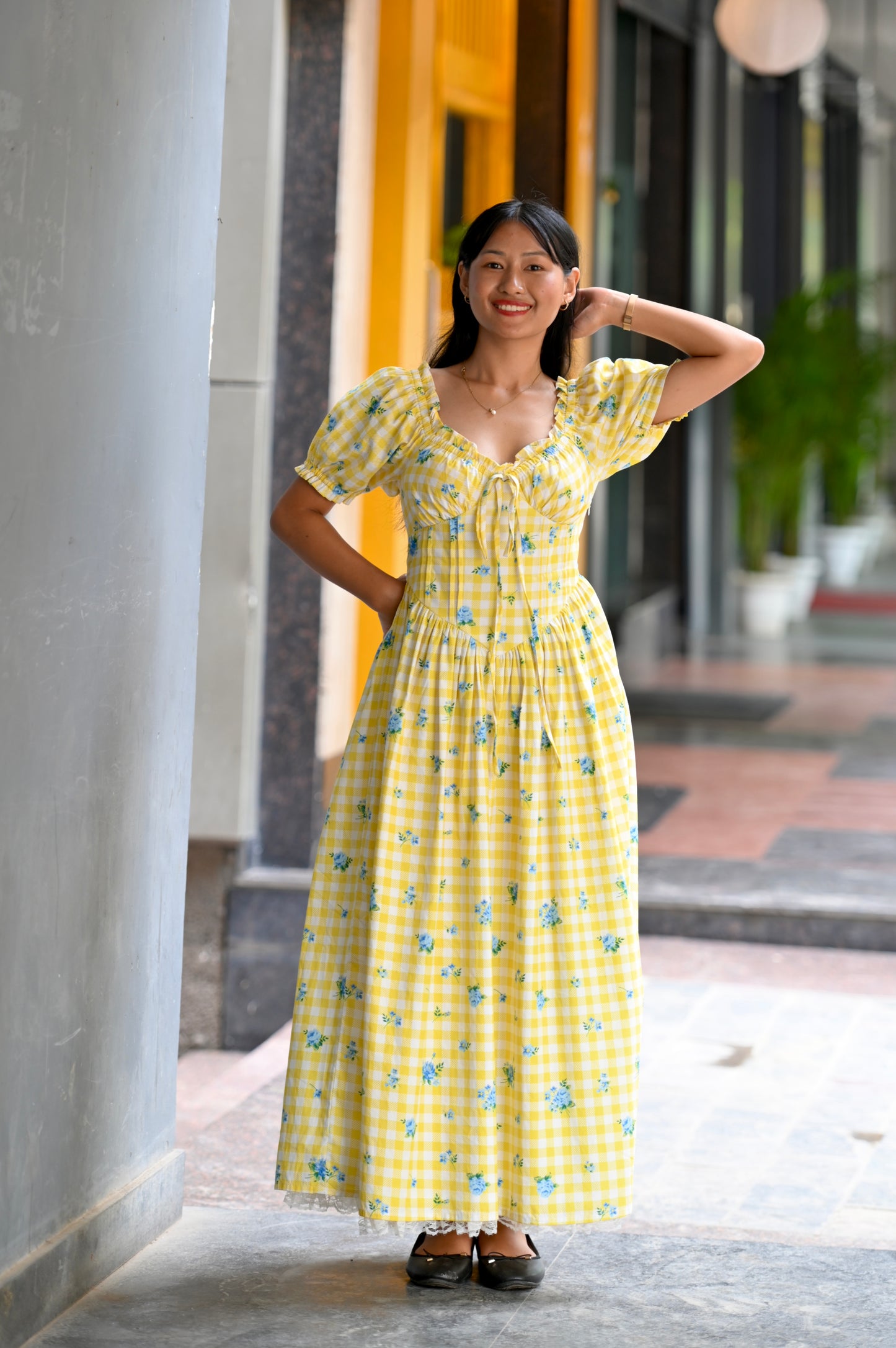 CHLOE Dress in Yellow gingham