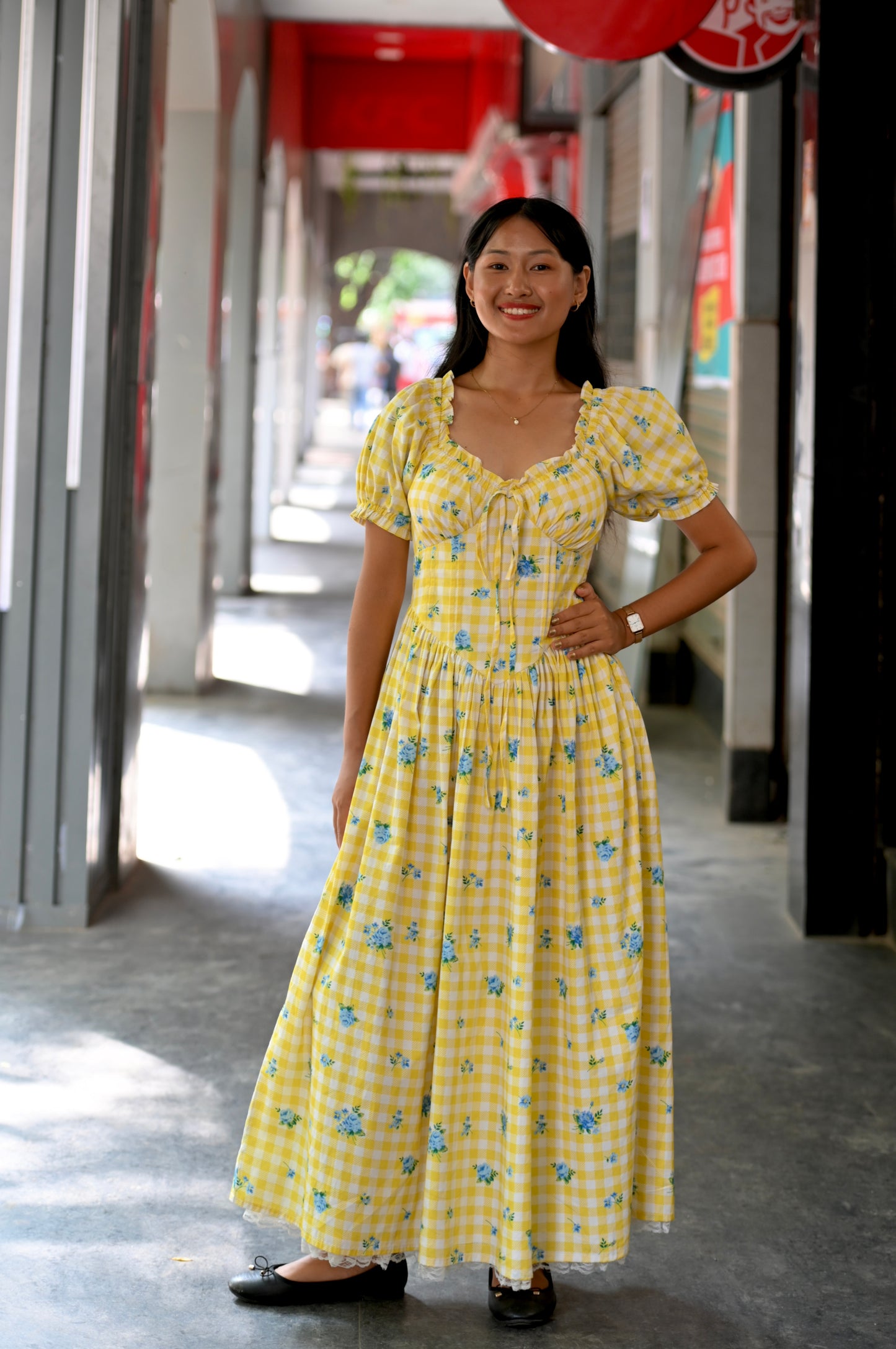 CHLOE Dress in Yellow gingham