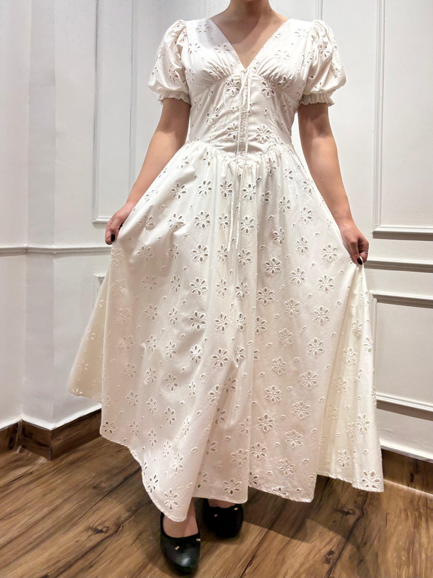 MIA Dress in White Eyelet