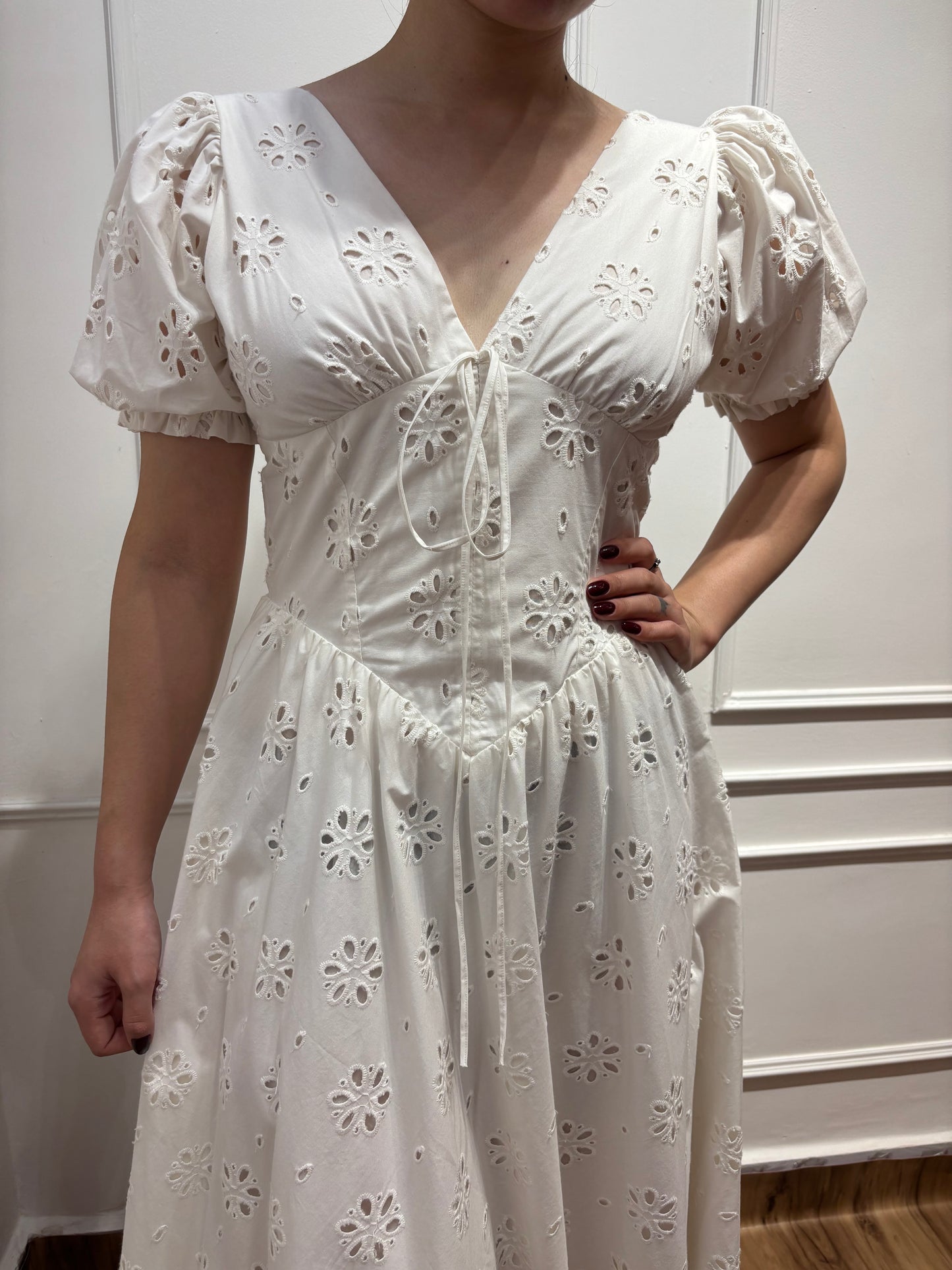MIA Dress in White Eyelet