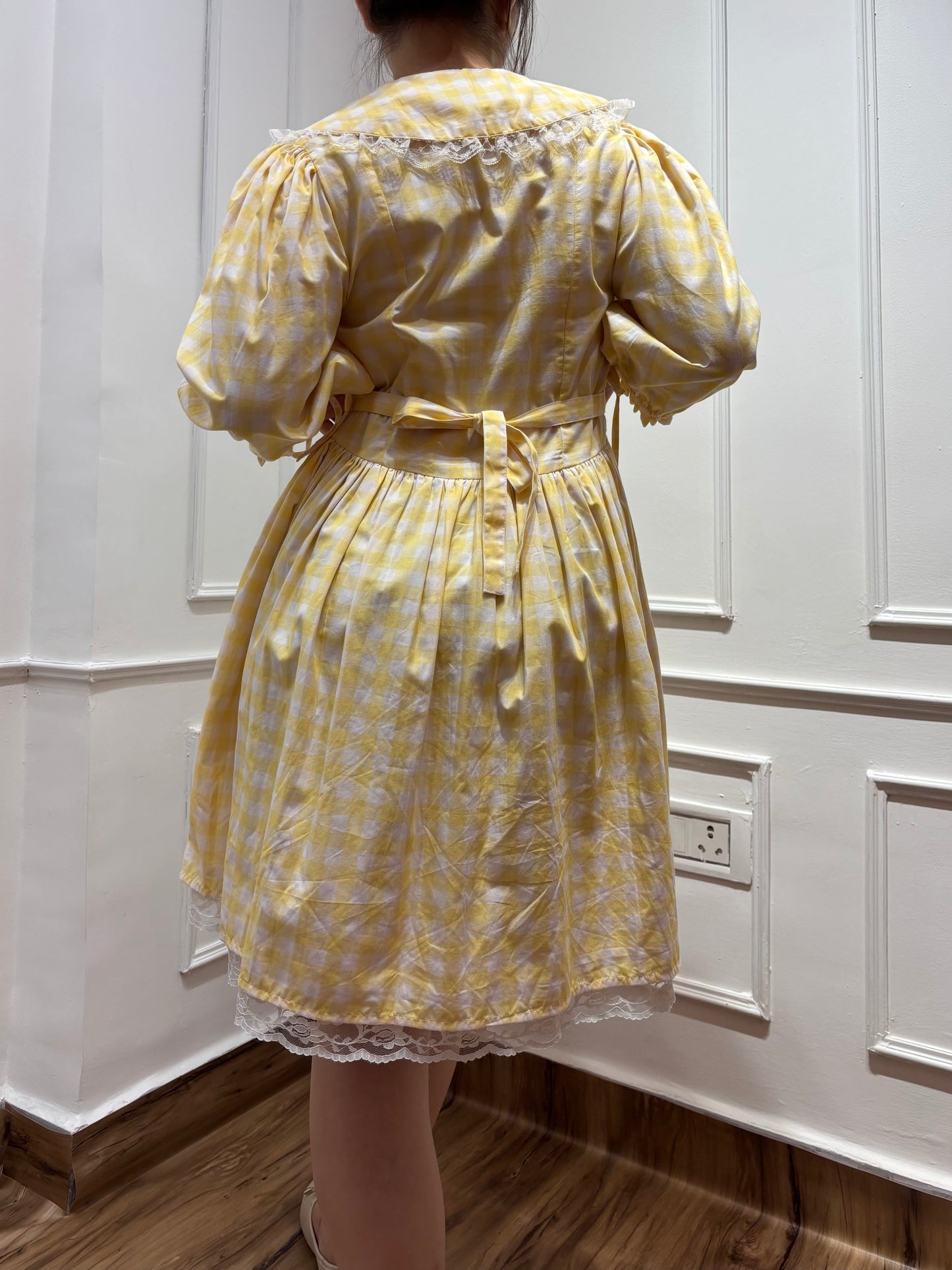 ALICE Dress in Butter yellow gingham