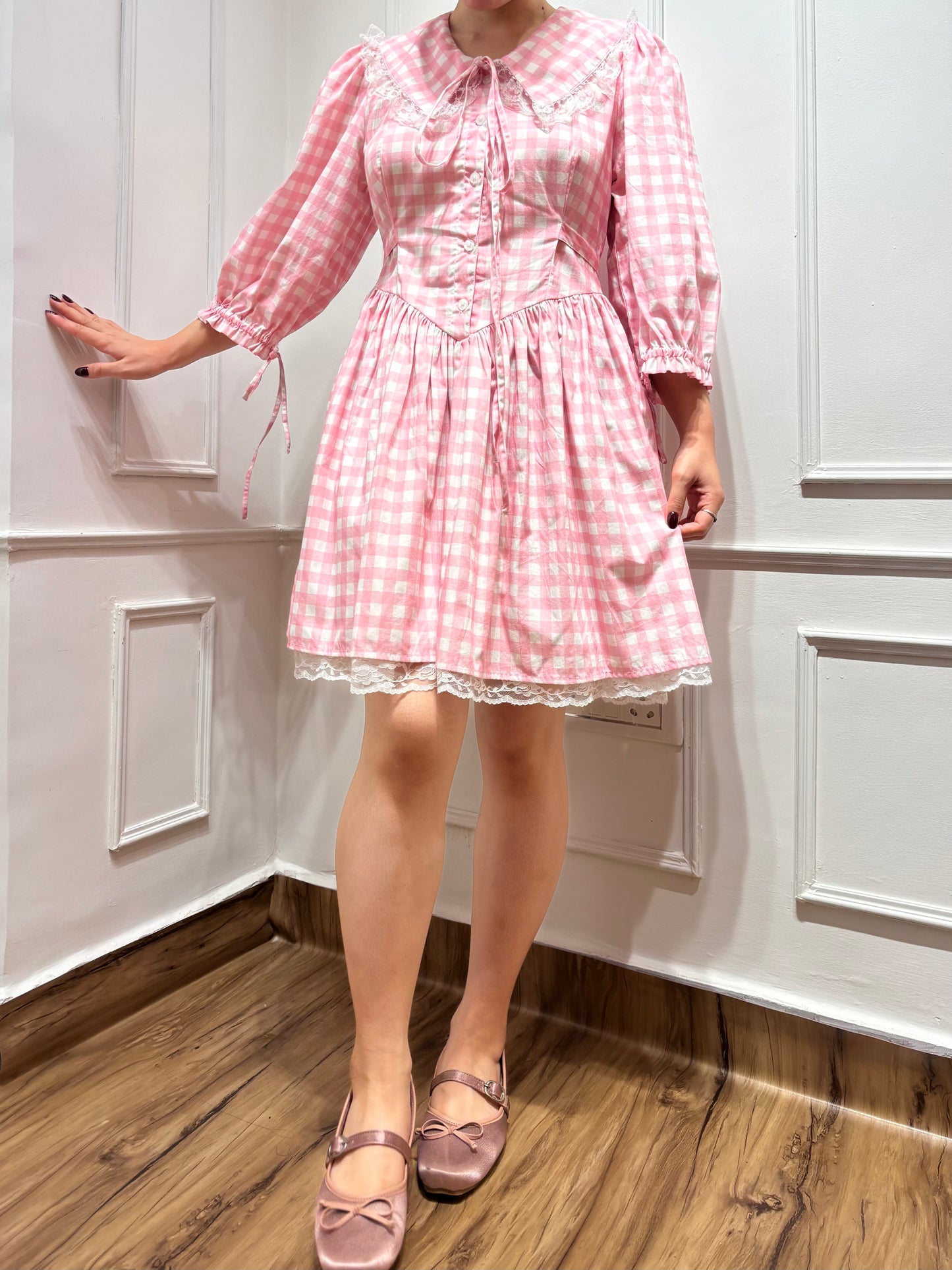 ALICE Dress in Pink gingham
