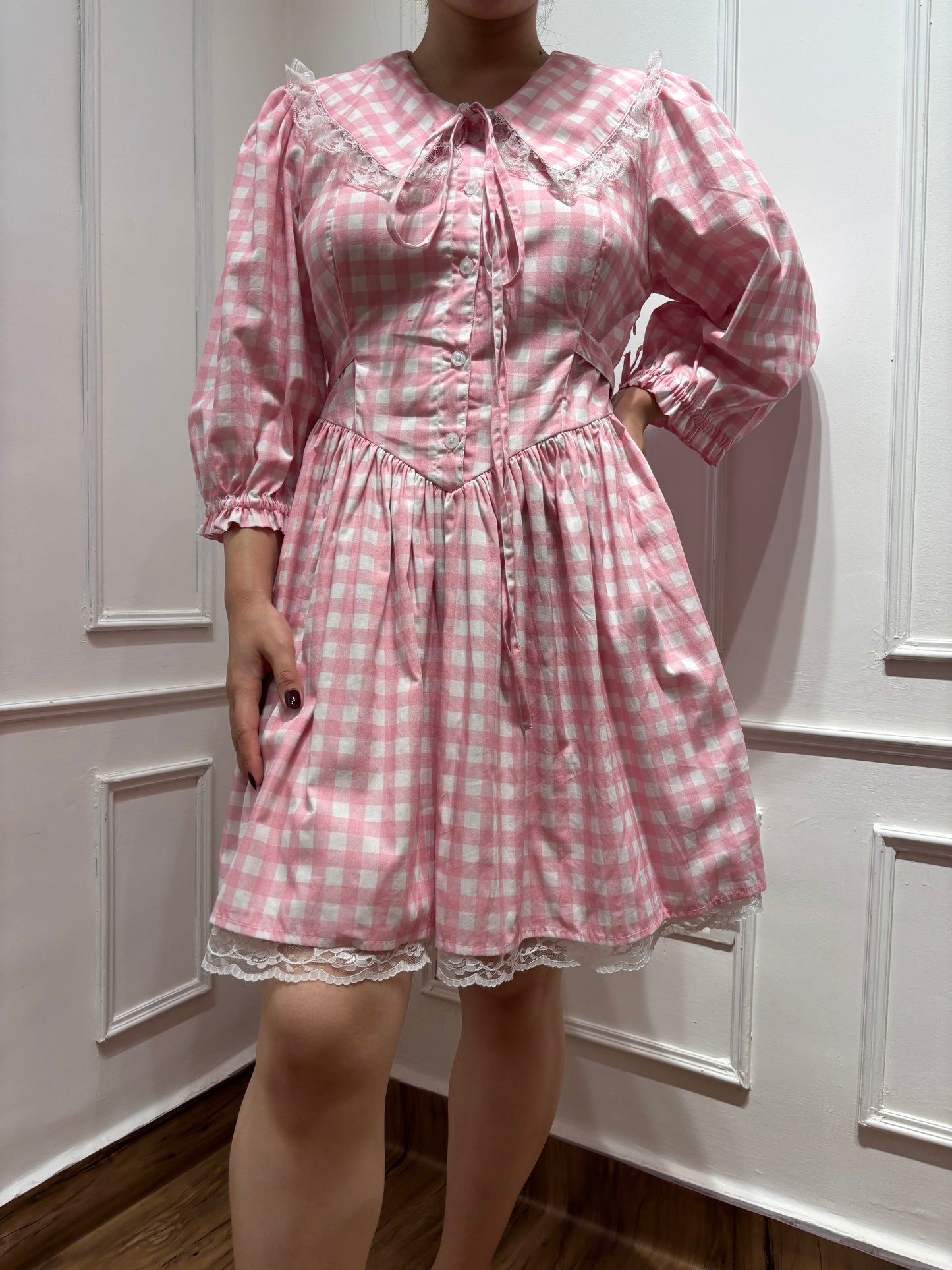 ALICE Dress in Pink gingham