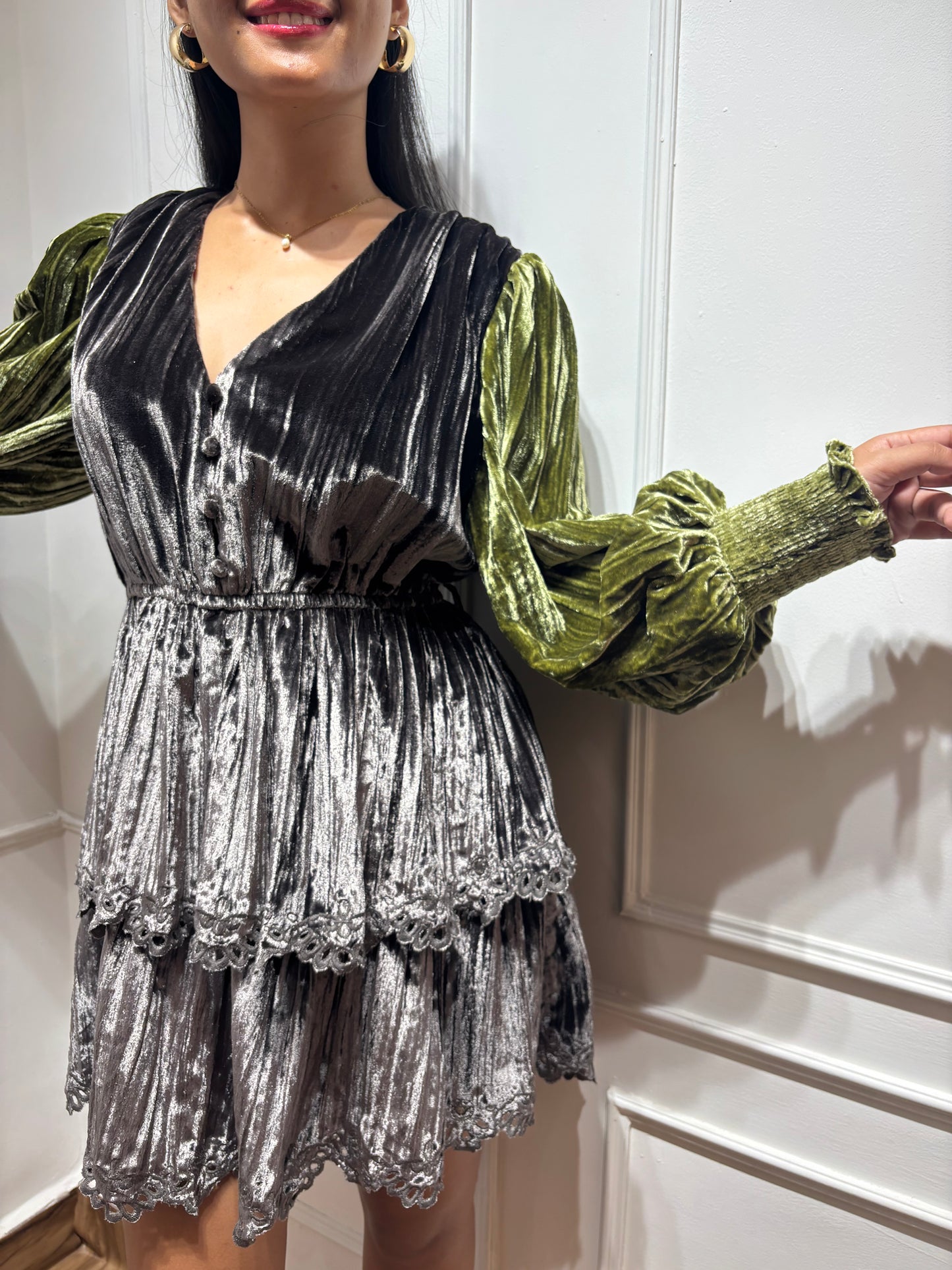 Velvet Ruffle dress