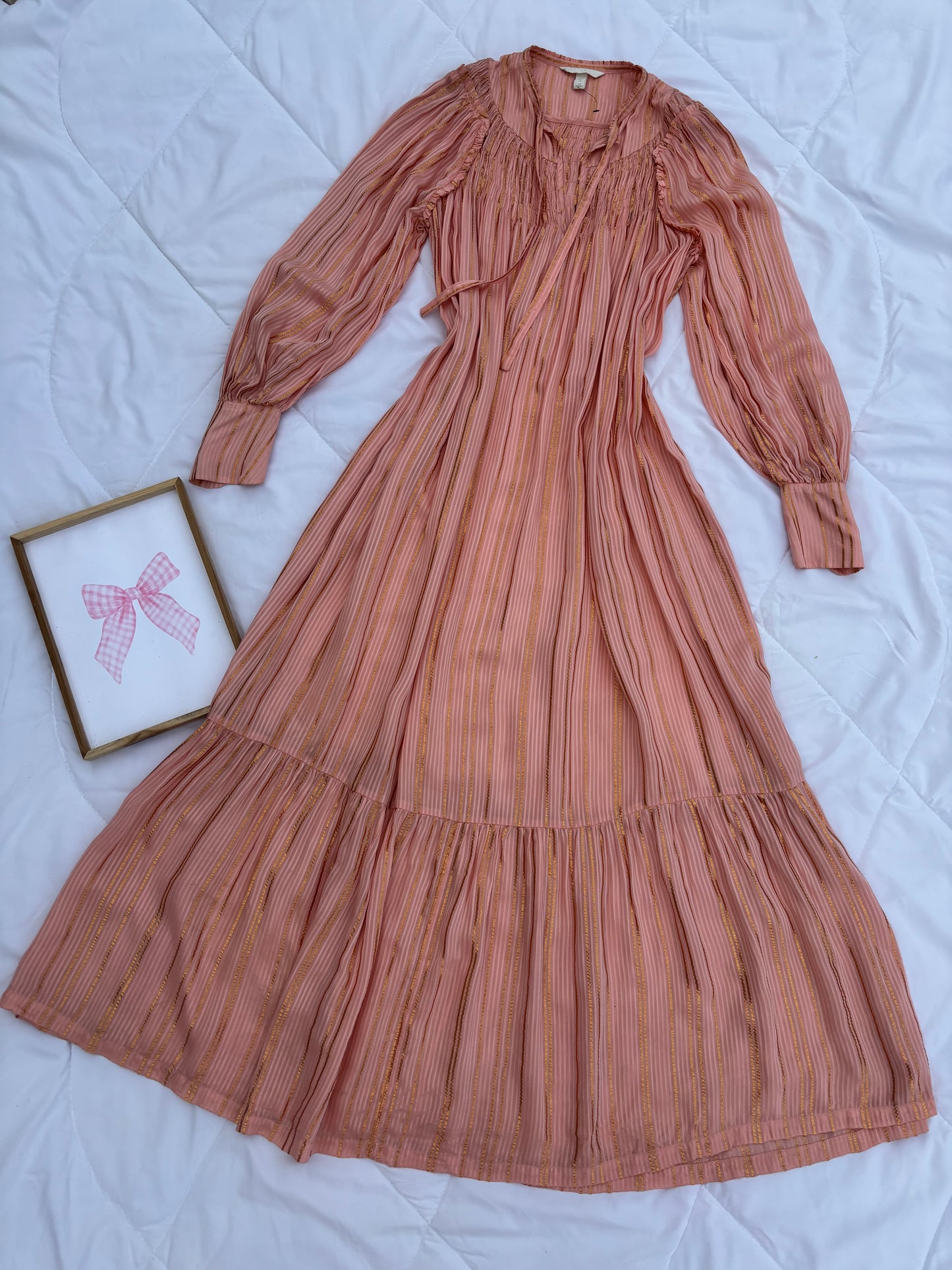Sheer maxi stripe dress