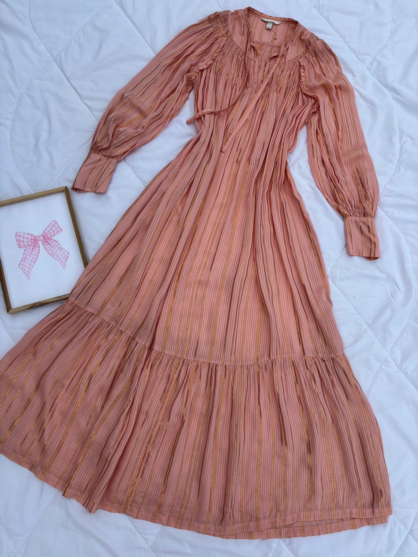 Sheer maxi stripe dress