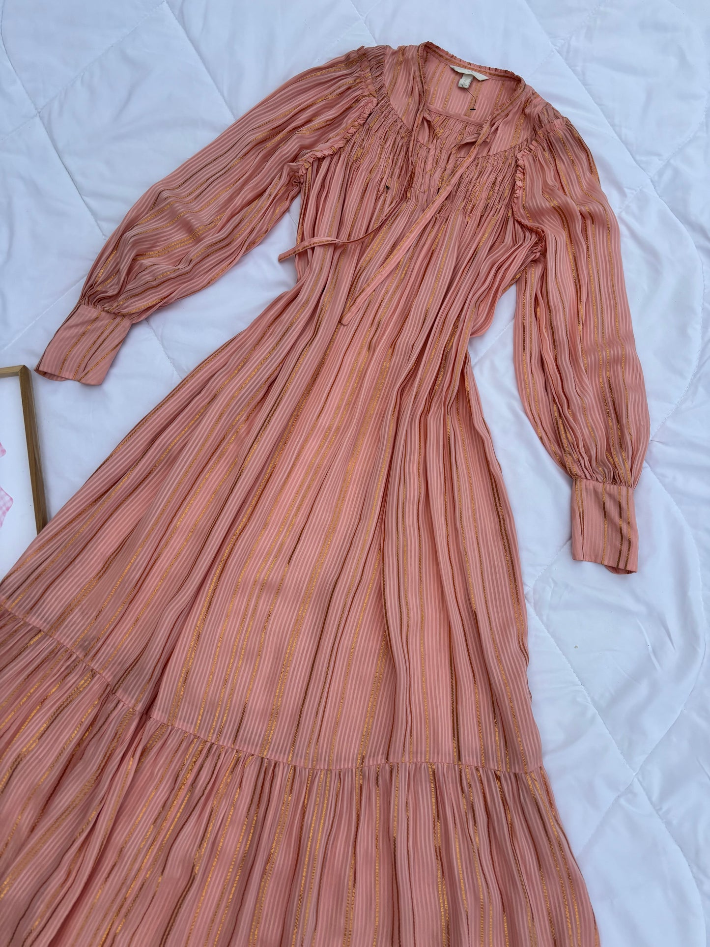 Sheer maxi stripe dress