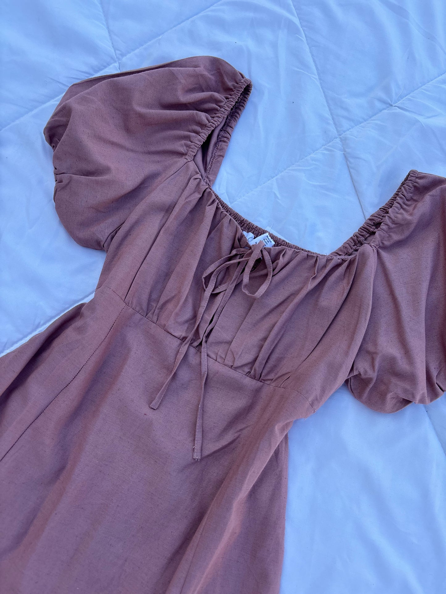 Mauve Pink Linen Bustier Dress