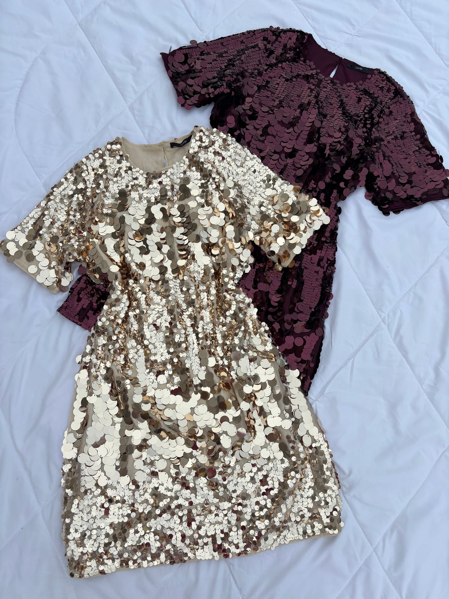 Gold sequinned dress
