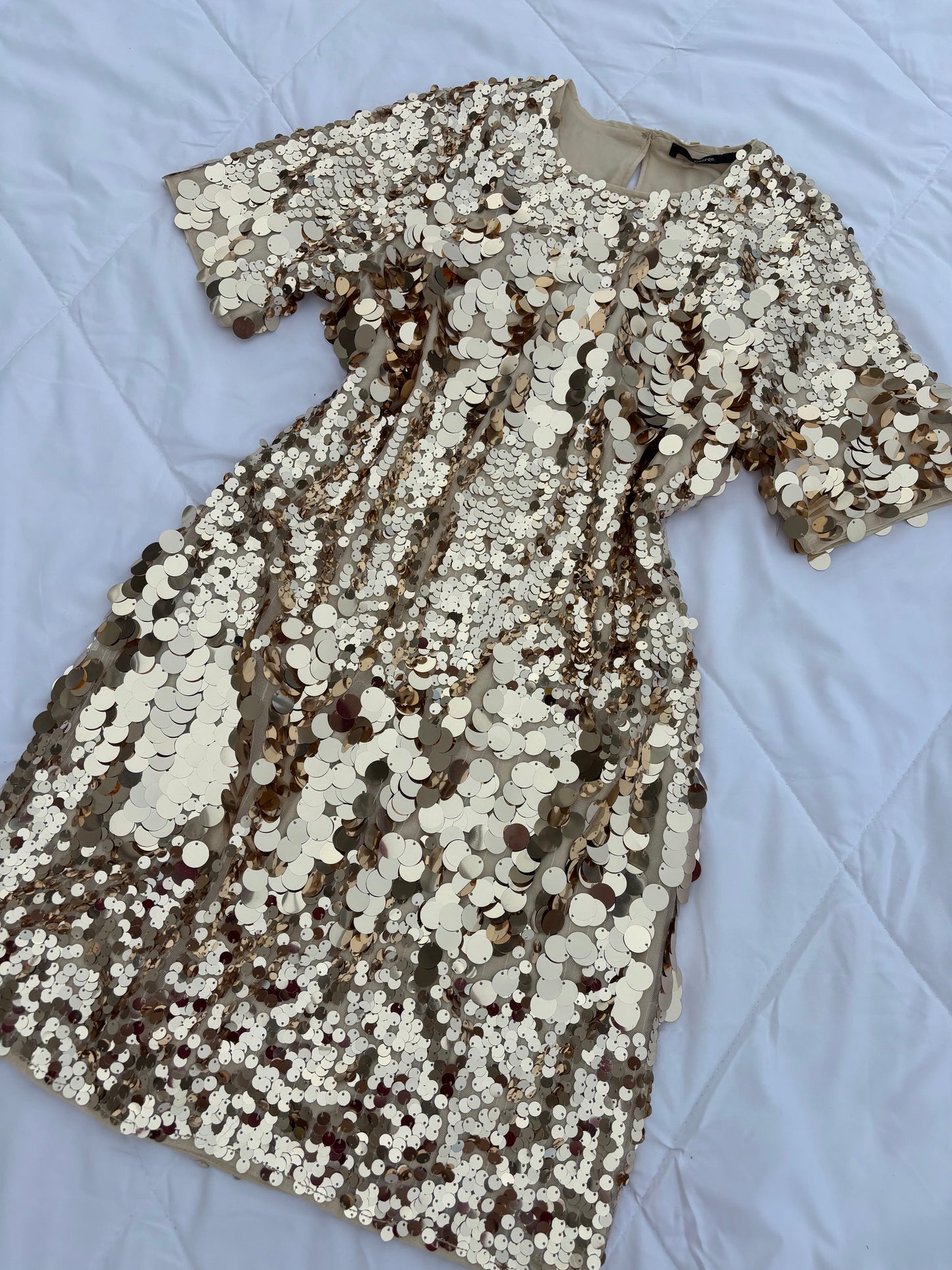 Gold sequinned dress