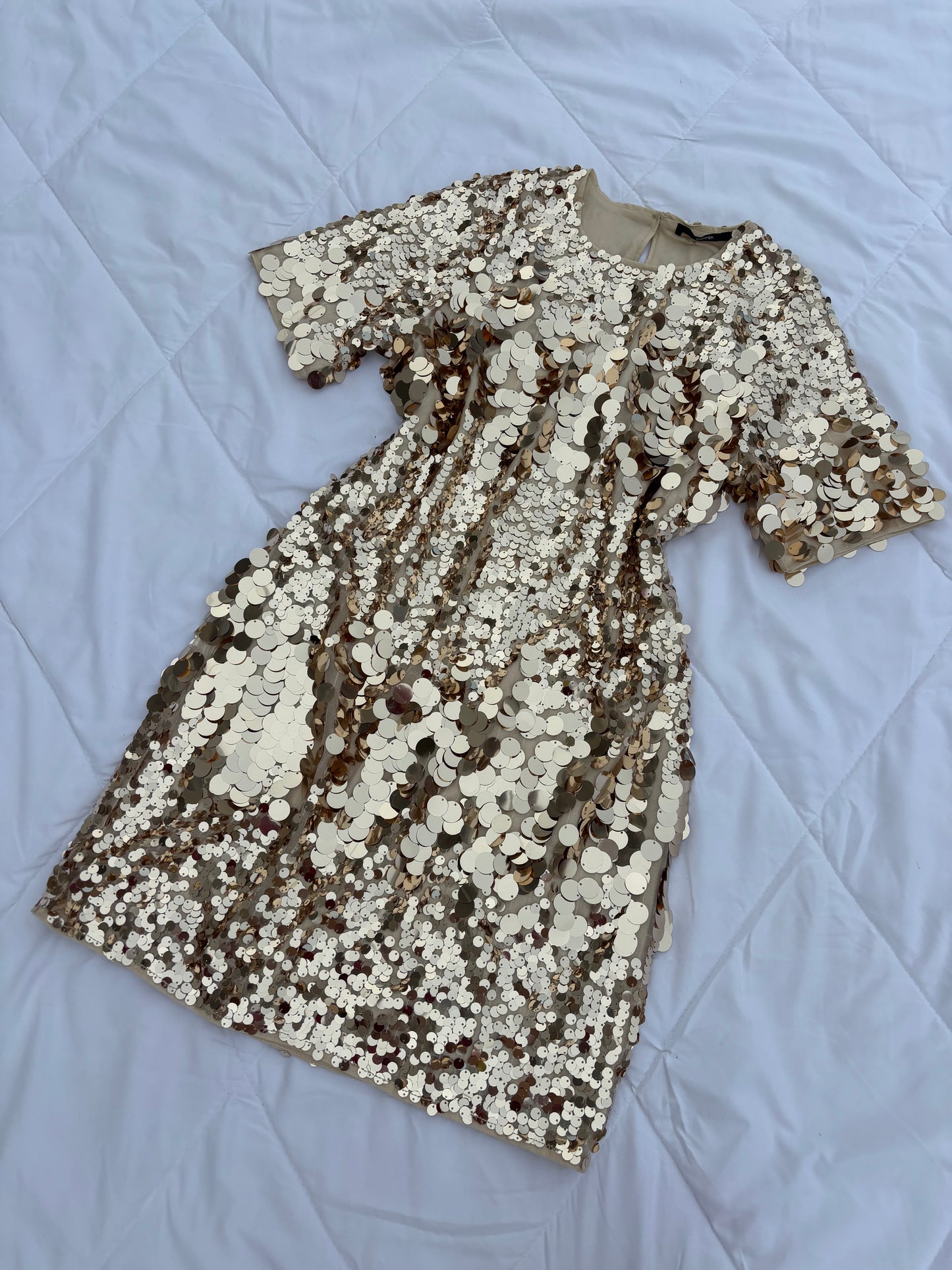 Gold sequinned dress