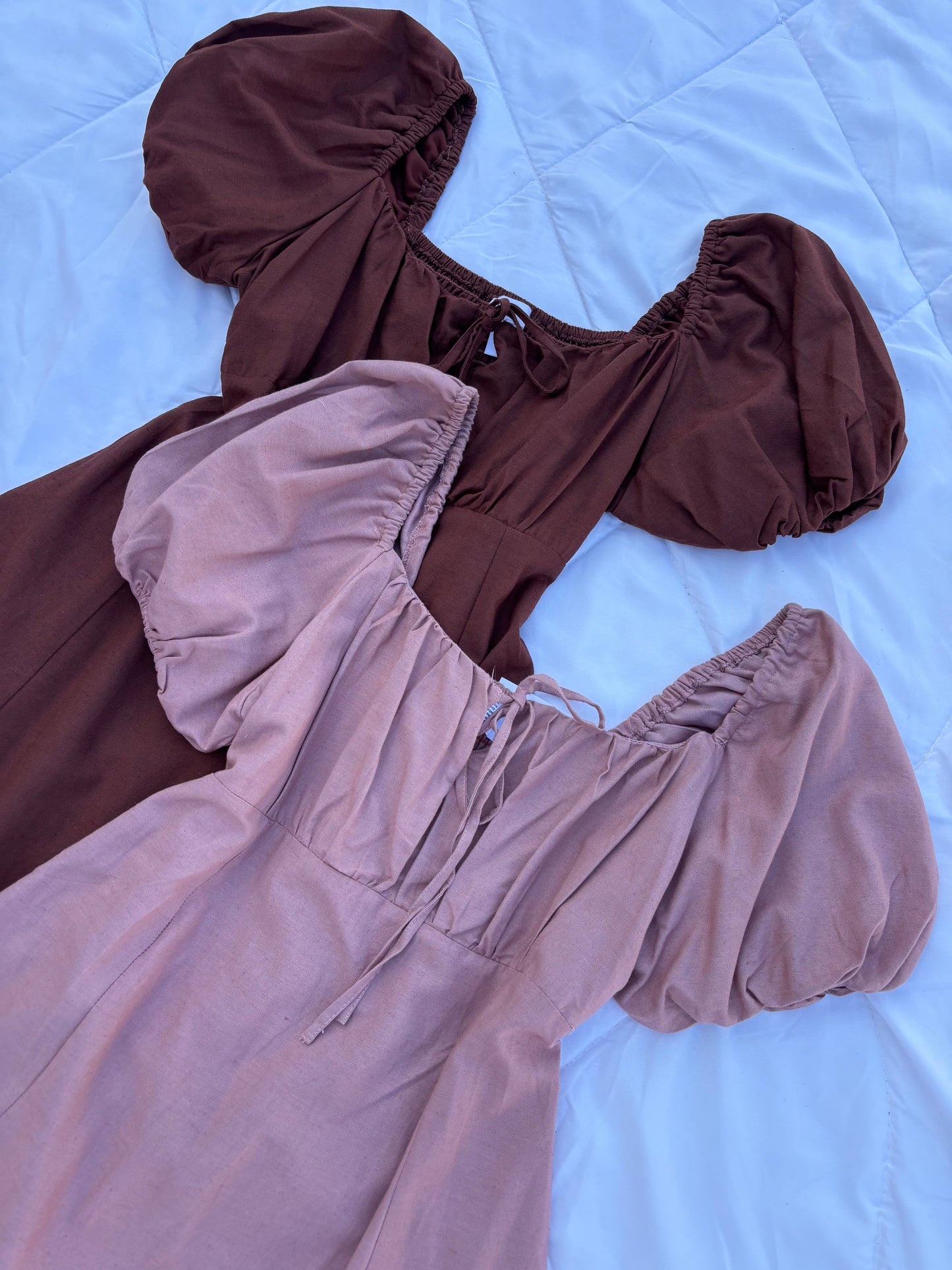 Mauve Pink Linen Bustier Dress
