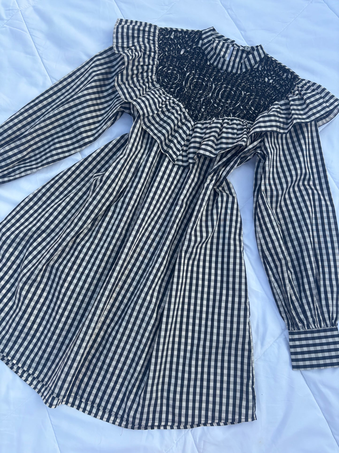 Gingham ruffle dress