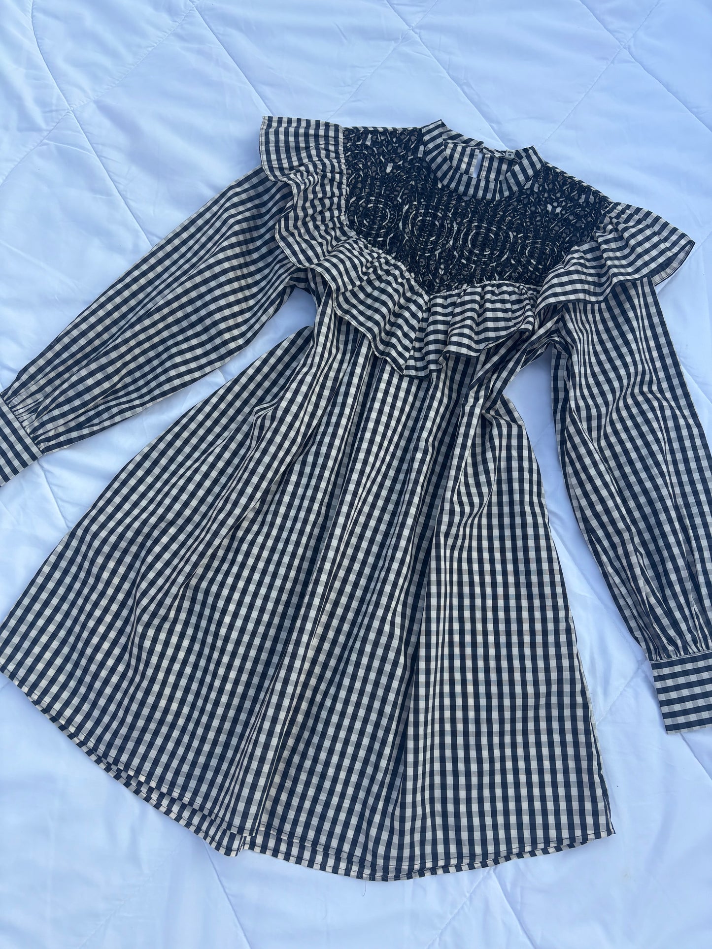 Gingham ruffle dress
