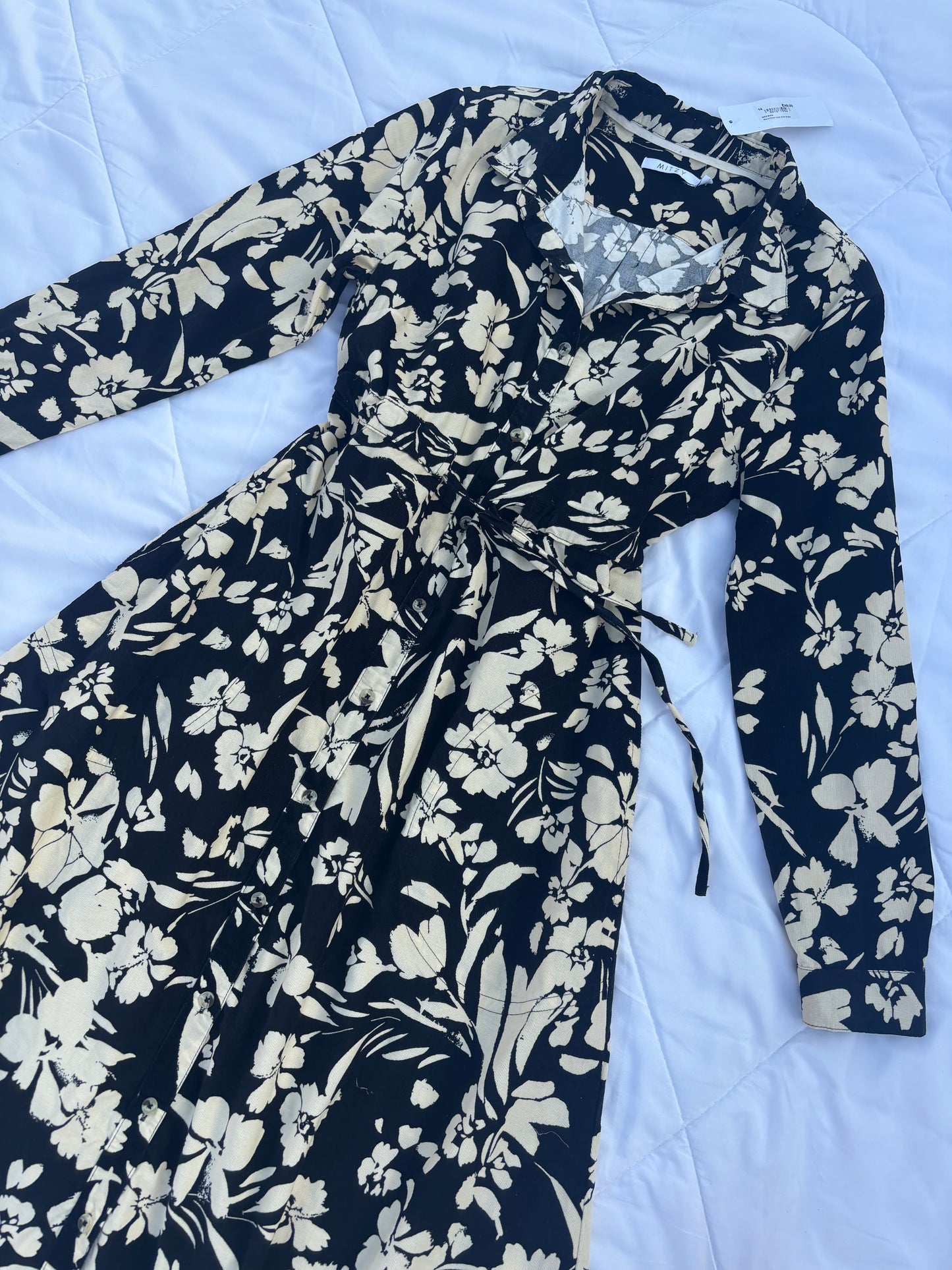 Corduroy floral dress