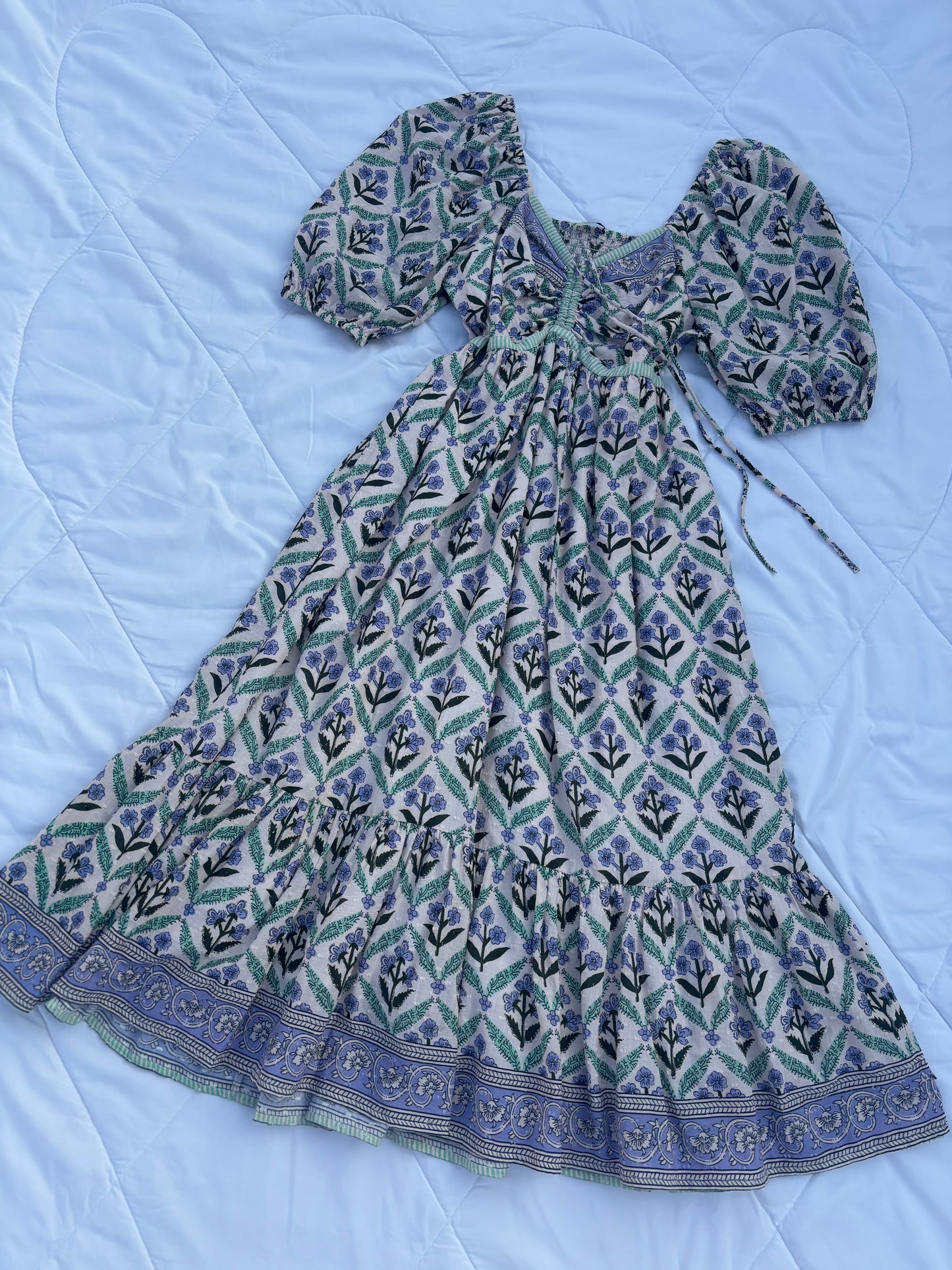 Indie floral cotton dress