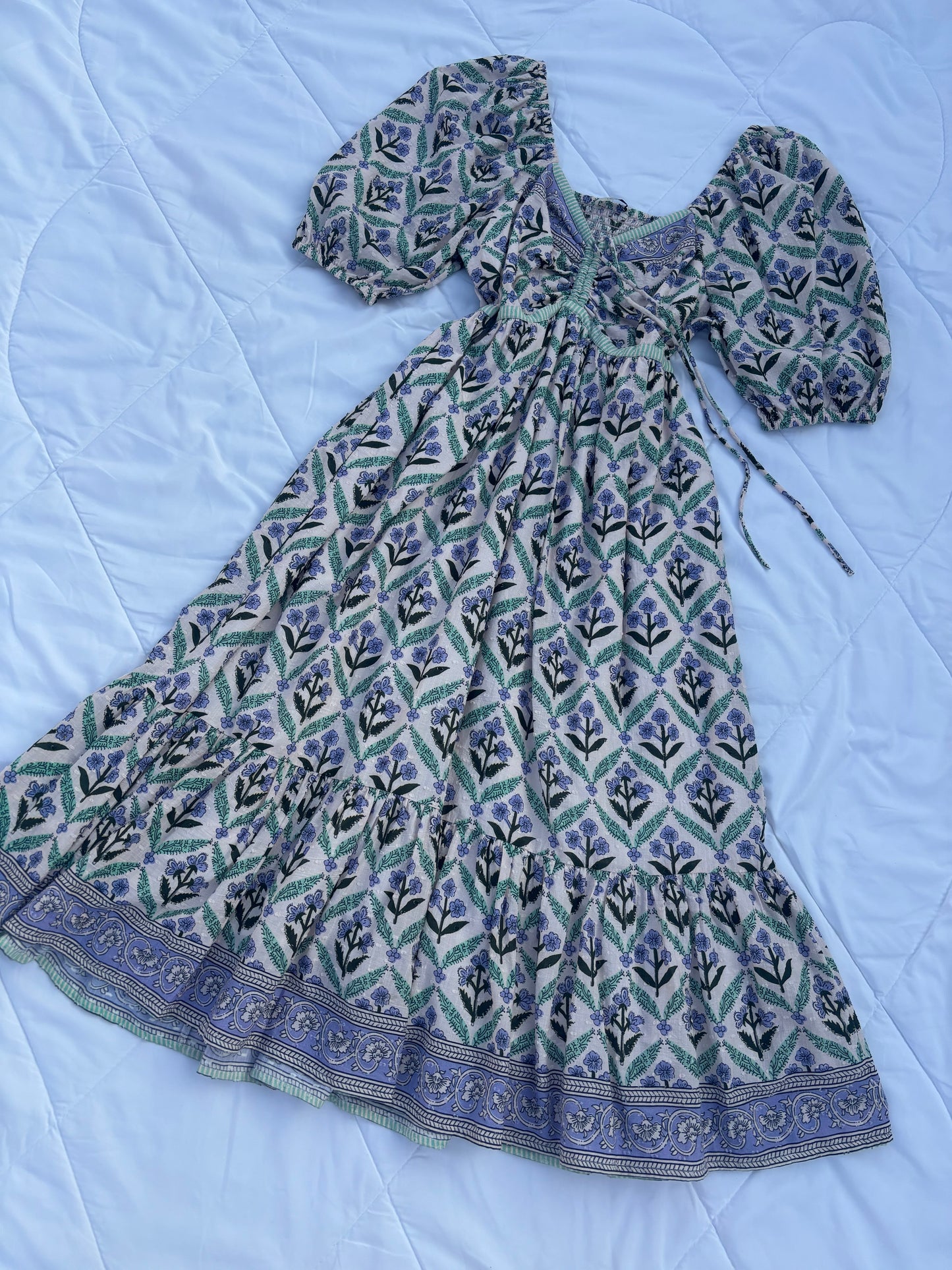Indie floral cotton dress