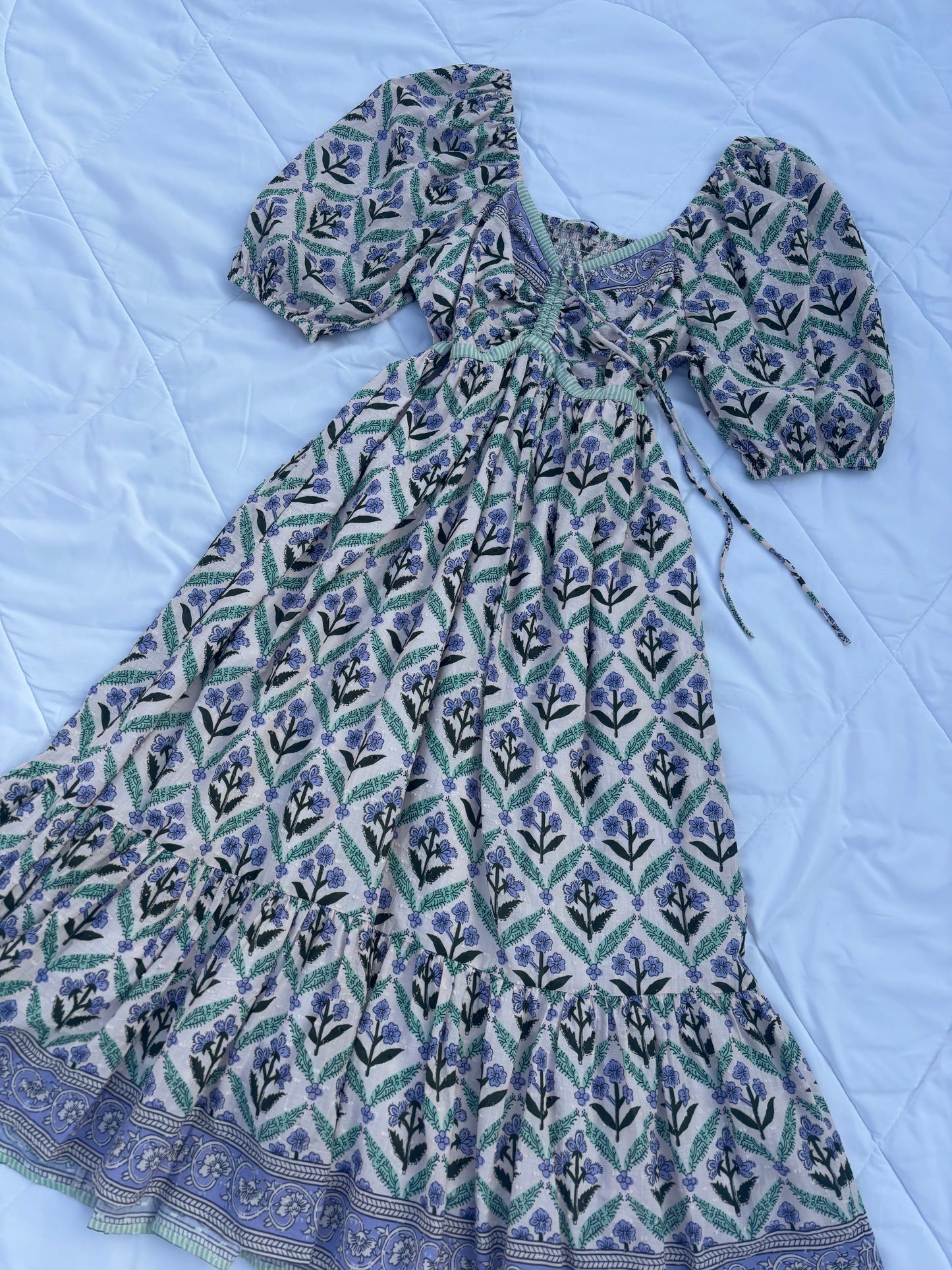 Indie floral cotton dress