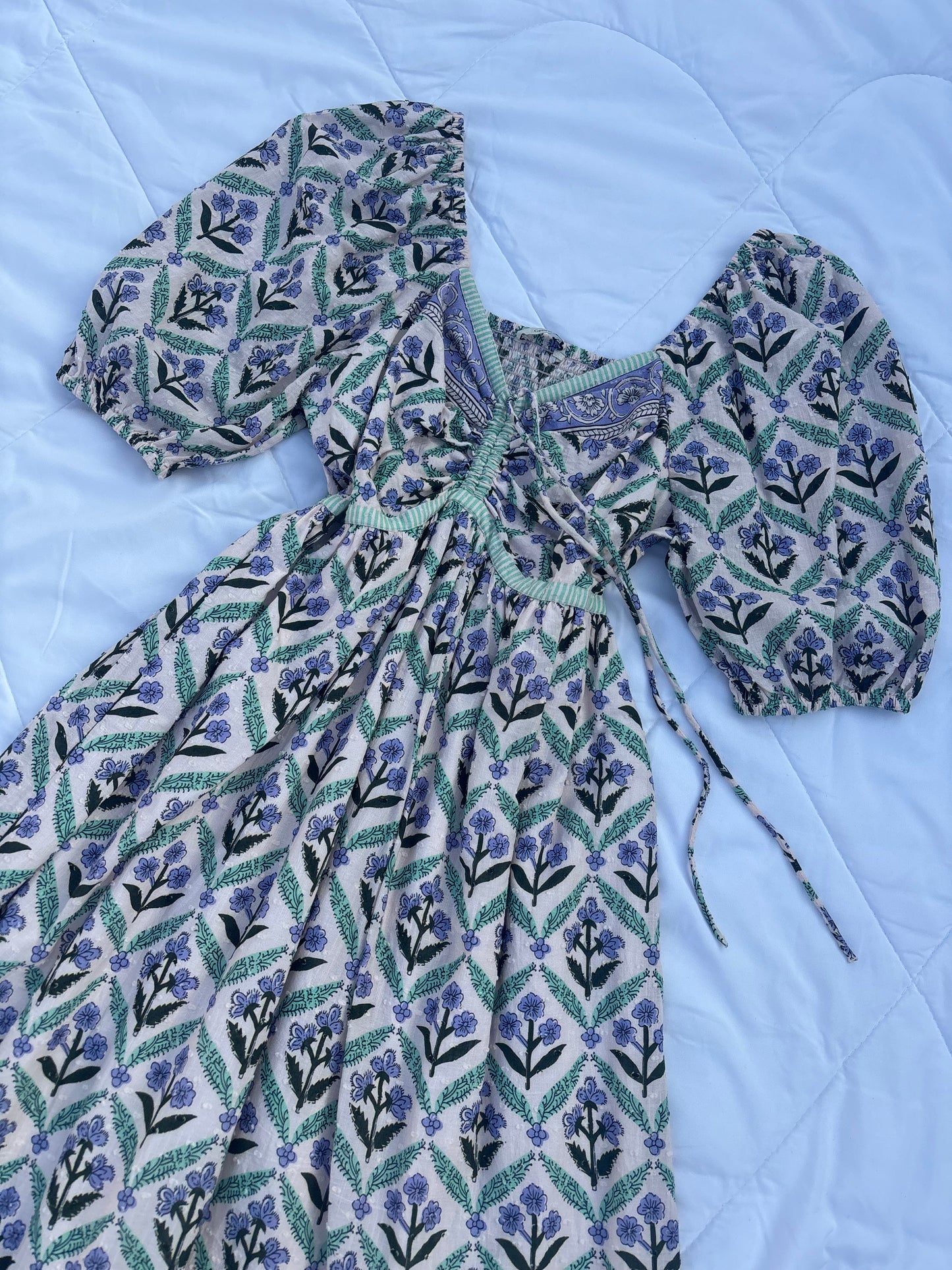 Indie floral cotton dress