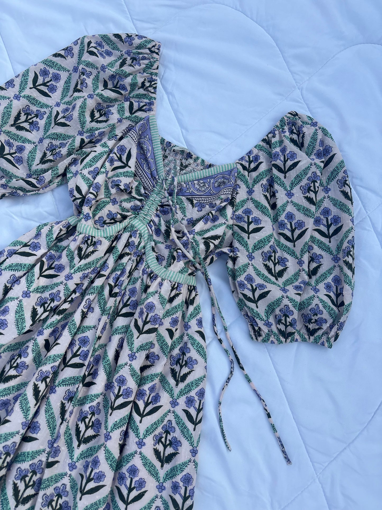Indie floral cotton dress