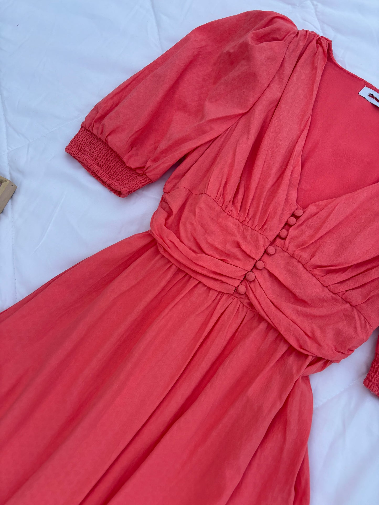 Coral solid maxi dress