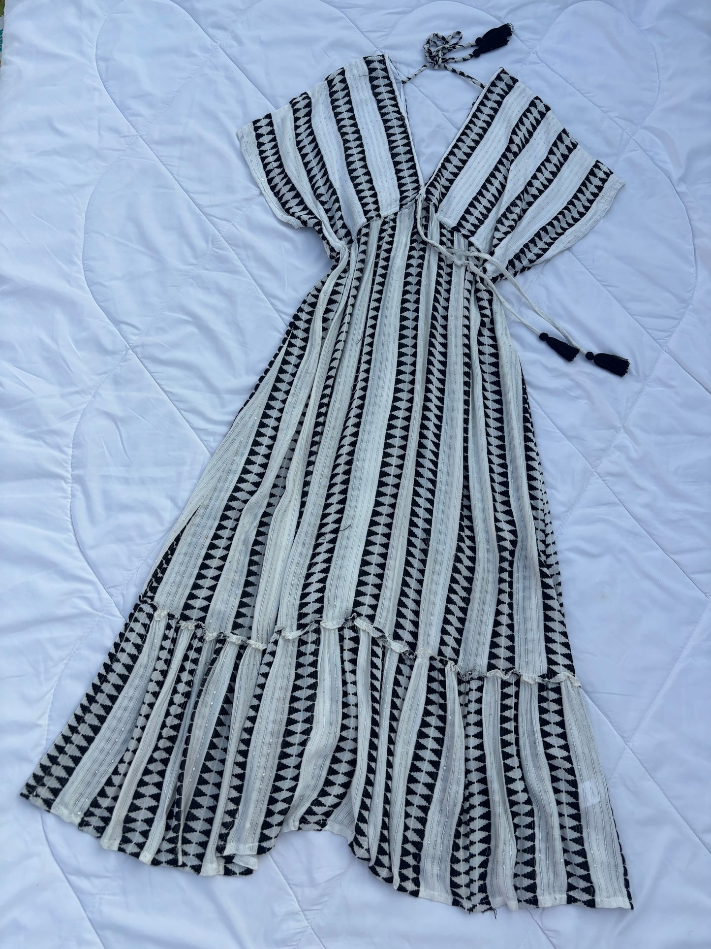Cotton aztec maxi dress