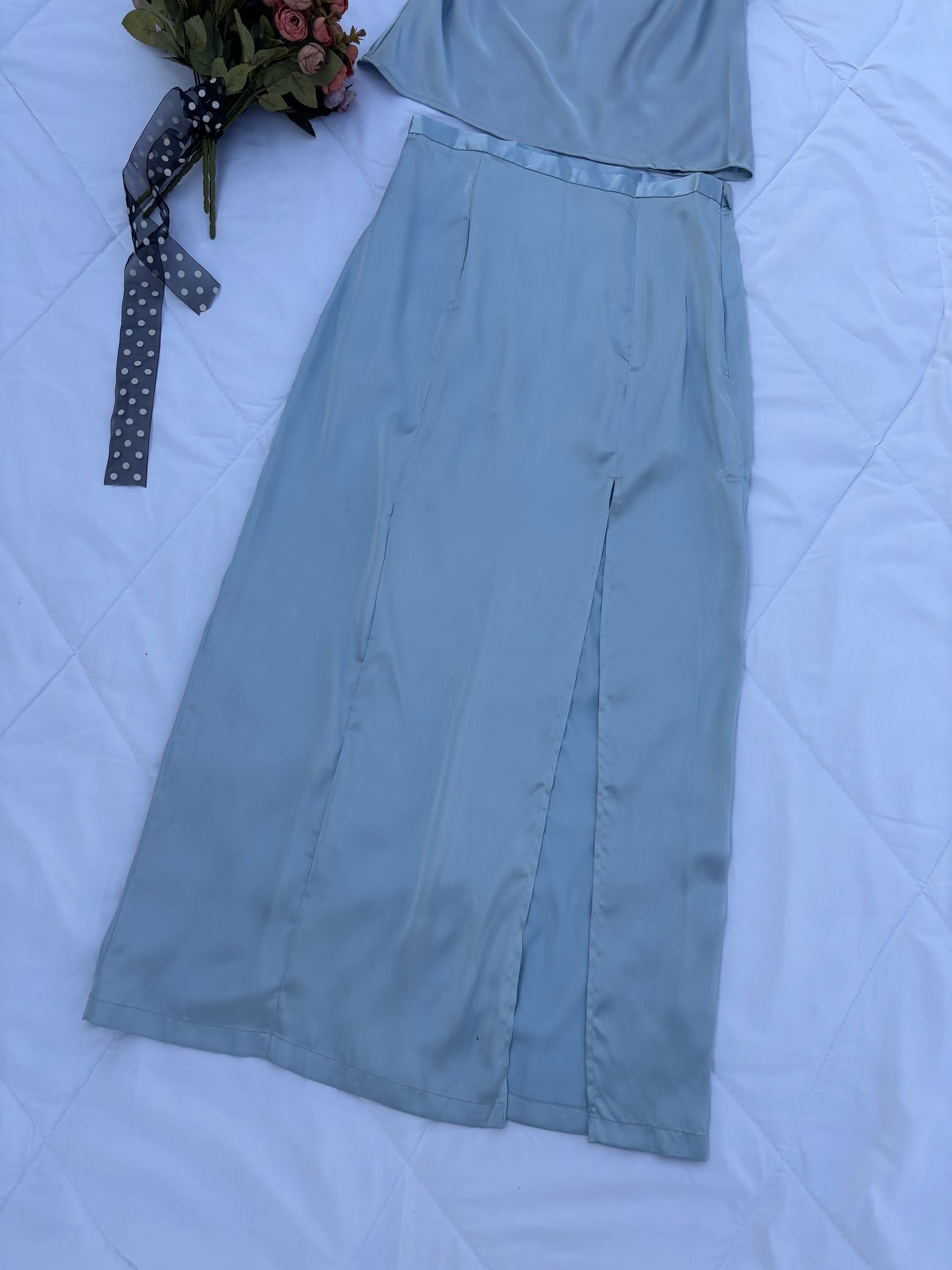 Grey satin Co-ord set
