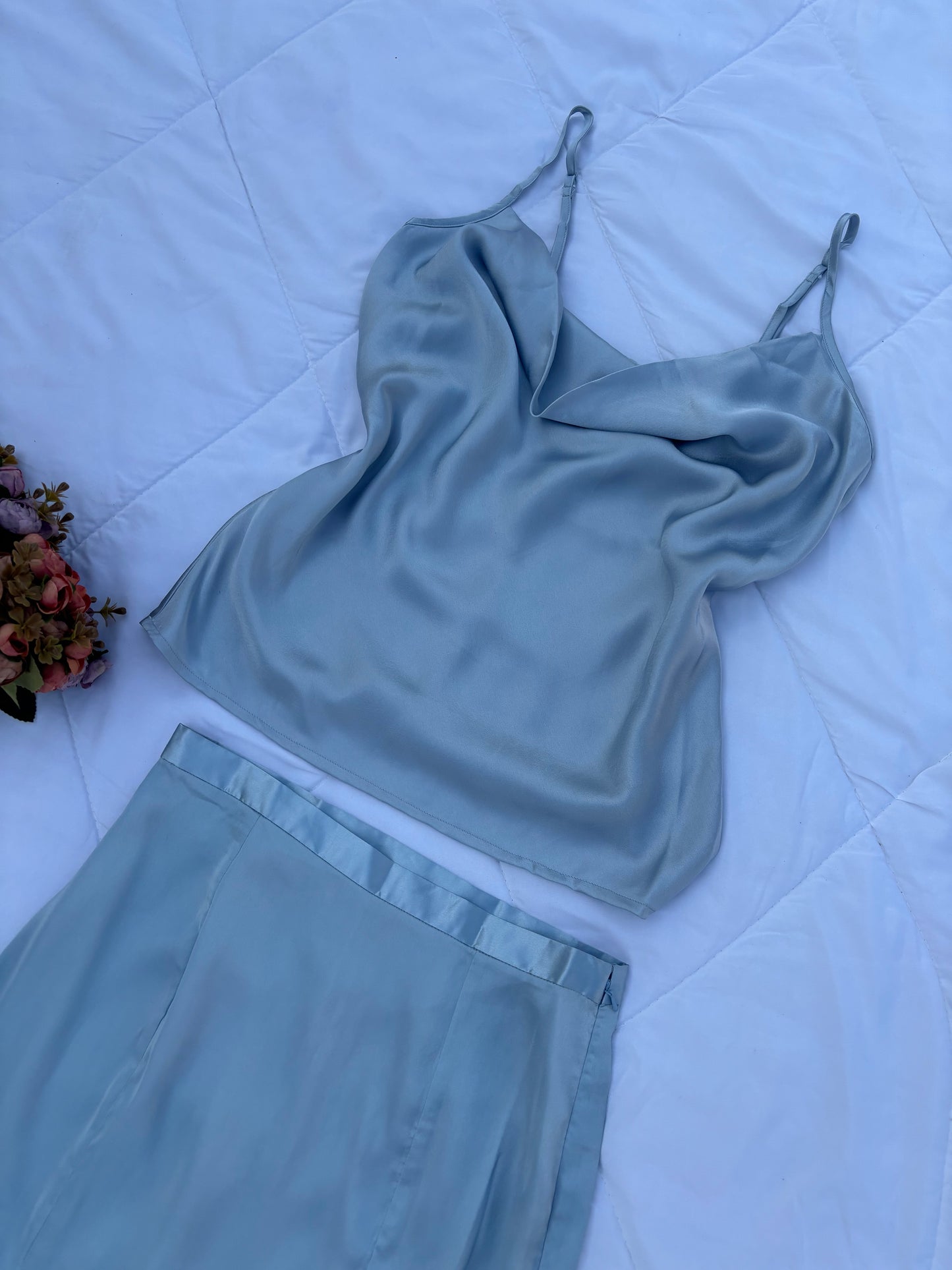 Grey satin Co-ord set