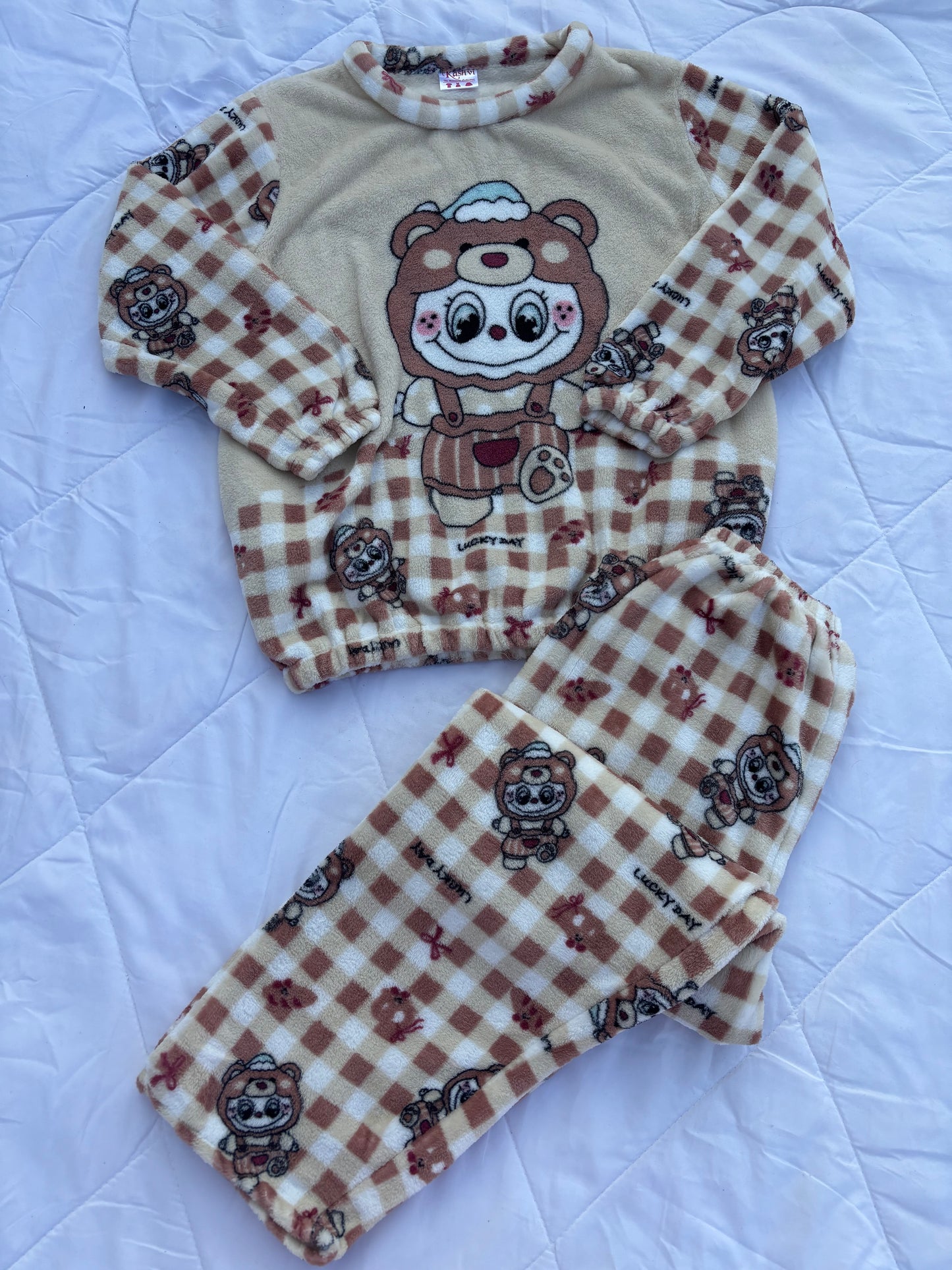 Cute Gingham Fuzzy Winter Sets (S-XL)