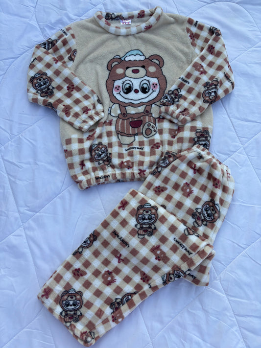 Cute Gingham Fuzzy Winter Sets (S-XL)