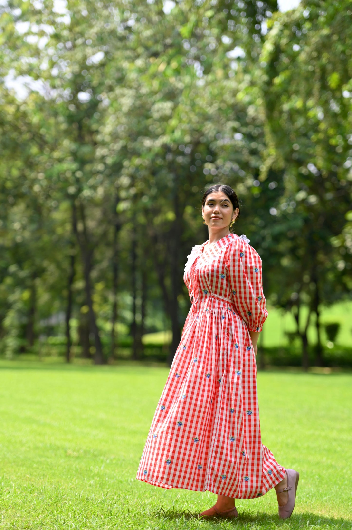LYLA Dress in Red gingham