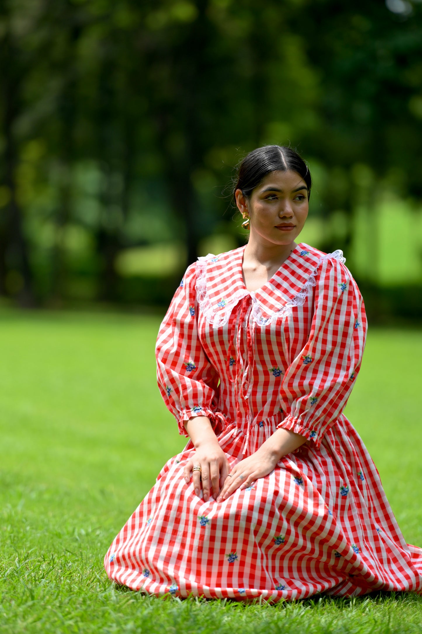 LYLA Dress in Red gingham
