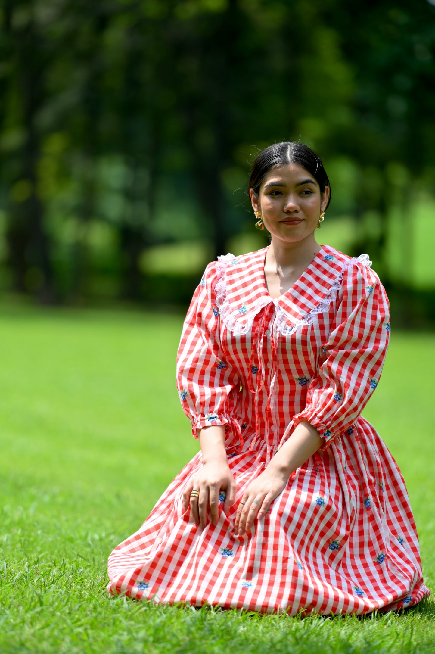 LYLA Dress in Red gingham