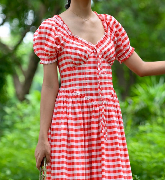 CHLOE Dress in Red gingham