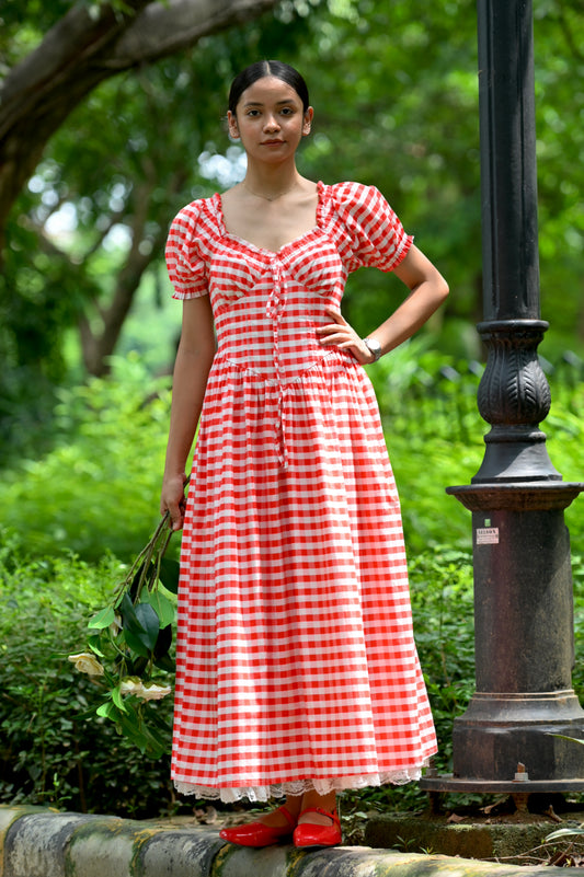 CHLOE Dress in Red gingham