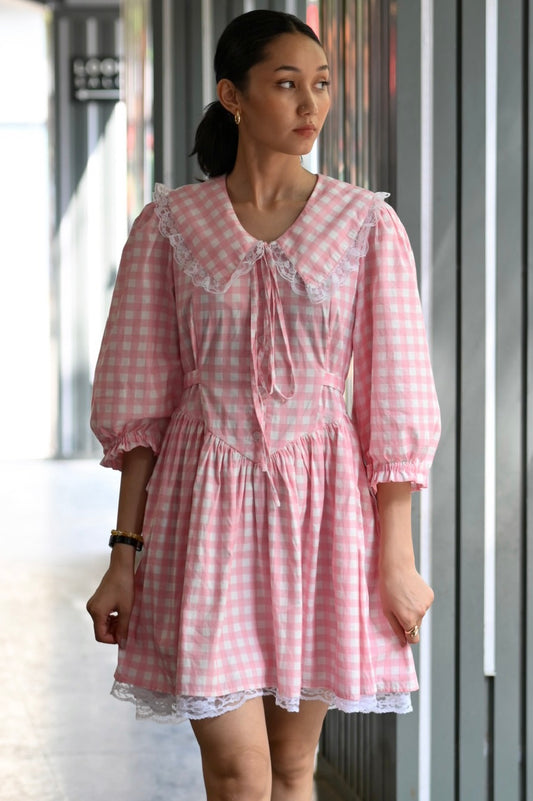 ALICE Dress in Pink gingham