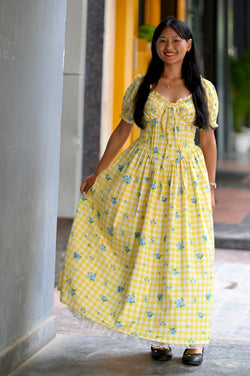 CHLOE Dress in Yellow gingham