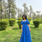 Blue linen dress