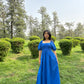 Blue linen dress