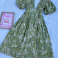 Green floral midi dress