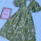 Green floral midi dress