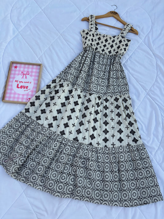 Embroidered smock dress